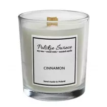 Polskie wiece wieca sojowa Cinnamon z drewnianym knotem 190 g