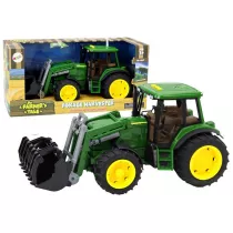 Traktor z kopark� �wiat�a d�wi�k zielony LeanToys