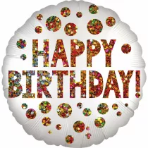 Amscan Balon foliowy Satin Infused Birthday Sequins 43cm