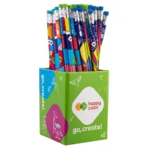 Happy Color Owek trjktny 2B z gumk Pop (72szt) w kubku