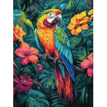 Ideyka Malowanie po numerach - Tropikalny ptak 30x40cm