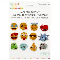 Haft diamentowy - naklejki emotikony i dinozaury Dalprint