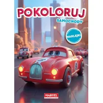Kolorowanka Pokoloruj samochody z naklejkami