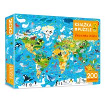 Książka i puzzle 200 el. Zwierzęta świata Foksal