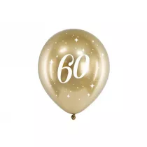 PartyDeco Balony Glossy 60-tka z�ote 30cm