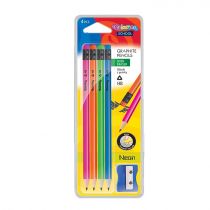 Patio Ołówek trójkątny z gumką i temperówką Neon