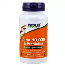 Now Foods Aloes koncentrat z Lici Aloesu + 10 szczepw bakterii Suplement diety 60 kaps.