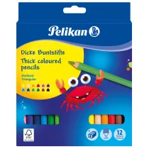 Pelikan Kredki Jumbo + temperwka 12 szt.