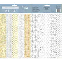 Happy Color Papiery ozdobne Deco WHITE MIX, 10 motyw�w, 20X29cm, 10 arkuszy