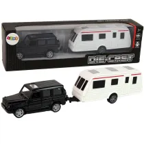 Jeep z przyczep� czarny LeanToys