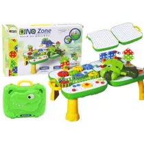Stolik walizka z klockami DIY Dinozaur LeanToys