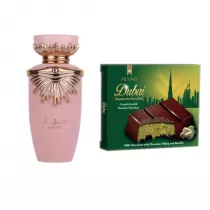 Lattafa Woda perfumowana Haya + Alyan Dubajska Czekolada Mleczna z Nadzieniem Pistacjowym i Kunaf Zestaw 100 ml + 100 g