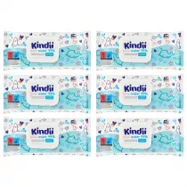 Kindii Pure Water 99% Chusteczki nawilane dla niemowlt i dzieci zestaw 6 x 60 szt.