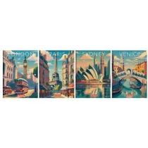 Herlitz Brulion B5 margines Retro City kratka 160 kartek 4 szt.