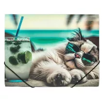 Panta Plast Teczka A4 PP na gumk z nadrukiem Chillout Cat