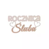 Cresco Drewniany napis - Rocznica �lubu bia�y 5 szt.