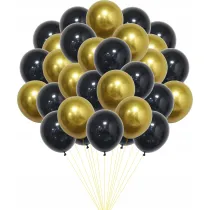 Balony czarno-z�ote 50 szt