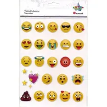 Titanum Naklejki 3D papierowe na piance emotki 28mm 28 szt