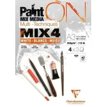 Clairefontaine Blok A3 bia�ych papier�w mix4 250g 12ark