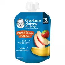 Gerber Deser w tubce jabko z bananem i truskawkami po 6. miesicu 80 g