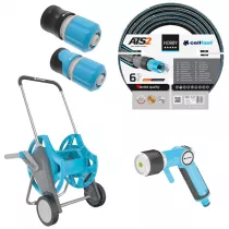 Cellfast Wzek Discover 1/2" + W ogrodowy + Szybkozcza + Zraszacz pistoletowy zestaw