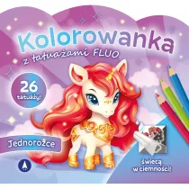 Malowanka 200X190 Kolorowanka z tatua�ami FLUO Jednoro�ce SKRZAT 077575