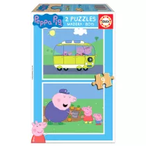 Puzzle drewniane 2 x 9 el. winka Peppa Educa