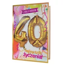 Kukartka Karnet Urodziny 40 + balony QBL-003