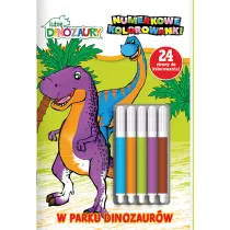 W parku dinozaurw. Lubi Dinozaury. Numerkowe kolorowanki