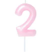 �wieczka na tort - cyferka Candy 2 r�owa 6cm