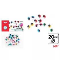 Mp Main Paper Oczy ruchome samoprzylepne kolorowe 20mm
