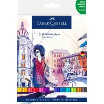 Faber-Castell Pisak akwarelowy goldfaber aqua dwustronny zestaw 12 szt.