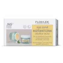 Floslek Zestaw Eye Zone �el ze �wietlikiem lekarskim i babk� lancetowat� + roz�wietlaj�cy krem pod oczy �wietlik, witamina C 10 g + 15 ml