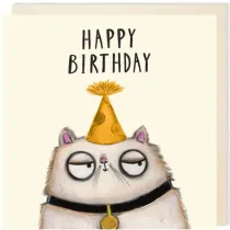 Karnet kwadrat 179 Urodziny Kot Przebieg�y kot