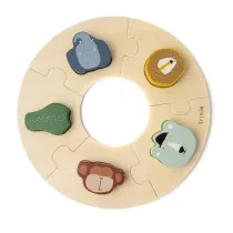 Puzzle drewniane okrge ze zwierztkami Trixie Baby
