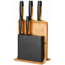 Fiskars Zestaw 5 noy w bloku bambusowym functional form