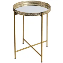 H&S Decoration Stolik boczny metalowy zoty 36xh47 cm