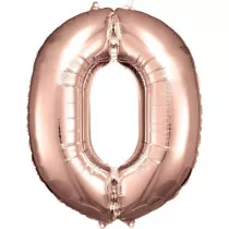 Amscan Balon foliowy cyfra 0 r�owe z�oto 70x86cm