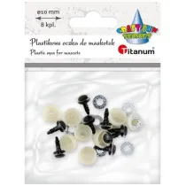 Titanum Oczy do maskotek plastikowe 10mm z mocowaniem 8 szt