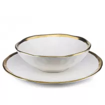 HowHomely Zestaw dwch talerzy Lissa White Gold