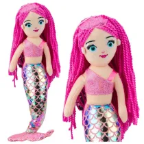 Leantoys Syrenka pluszowa ogon z cekinami rowa 48cm
