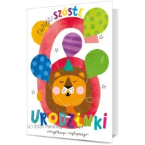 Pan Dragon Karnet B6 6 Urodziny - baloniki K.B6-1844