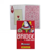 Modiano Bridge 2 Jumbo Index, karty do gry, czerwone