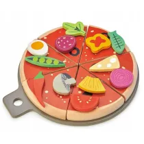 Pizza drewniana z dodatkami na rzepy