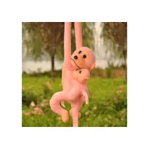 Maskotka ma�pka z dzieckiem r�owa 70cm LeanToys