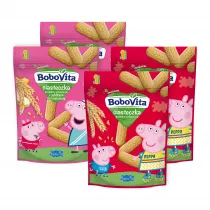 winka Peppa Zestaw ciasteczek pszenno-orkiszowych + pszenno-orkiszowe z jabkiem i brzoskwini po 1. roku ycia 4 x 150 g
