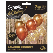 Godan Bukiet balonowy Beauty&Charm 30 cm złoto-miedziany 7 szt.