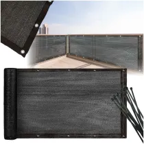 Osona balkonowa LUARO mata maskujca siatka cieniujca na balkon taras 150g/m2 105x700cm UV + Trytytki