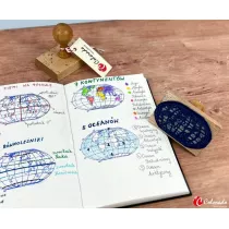 Stempel mapa �wiata - kontynenty i oceany Colorado