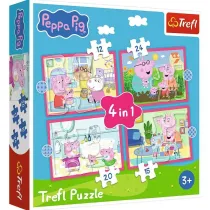 Puzzle 4w1 Peppa uwielbia przygody TREFL